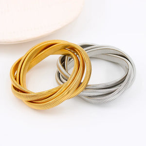 Multi-layer Elastic Bracelet Stainless Steel Bangle