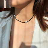 Layer Jewelry & Pearl Choker Necklace Rice Bead Clavicle Chain
