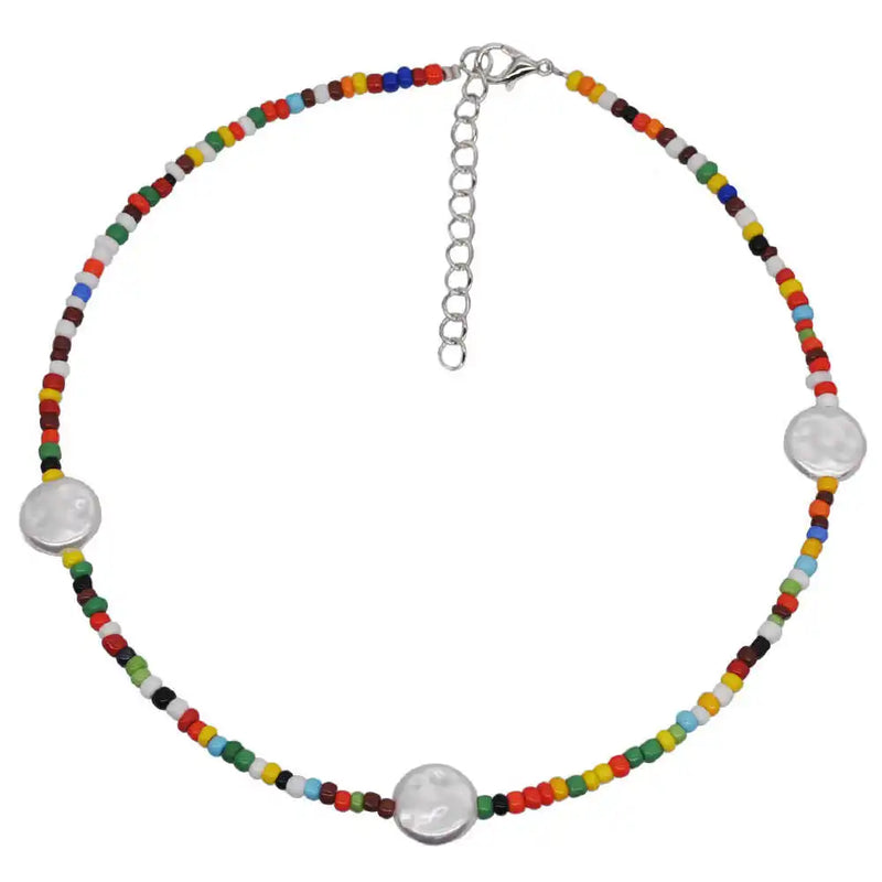 Layer Jewelry & Pearl Choker Necklace Rice Bead Clavicle Chain
