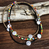 Layer Jewelry & Pearl Choker Necklace Rice Bead Clavicle Chain