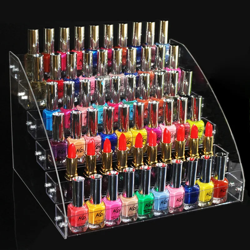 Acrylic Clear Nail Polish Cosmetic Varnish Display Stand Holder