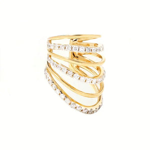 Zircon-Drilled Ear Bone Clamped Multi-ring Earrings