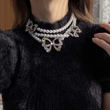 Multi-layered Pearl Choker Necklace for Women