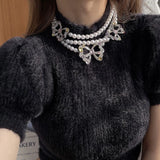 Multi-layered Pearl Choker Necklace for Women