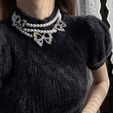 Multi-layered Pearl Choker Necklace for Women