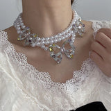 Multi-layered Pearl Choker Necklace for Women