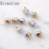Square Jade Pendant DIY Earring Necklace Bracelet Material