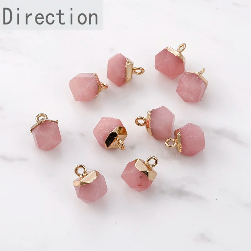 Square Jade Pendant DIY Earring Necklace Bracelet Material