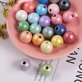 Colorful Lacquered Wooden Beads DIY Jewelry Bracelet Accessories
