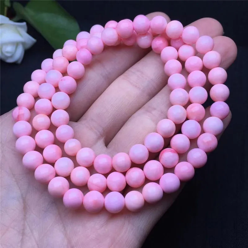 Pink Shell Beads Bracelet Gift For Her