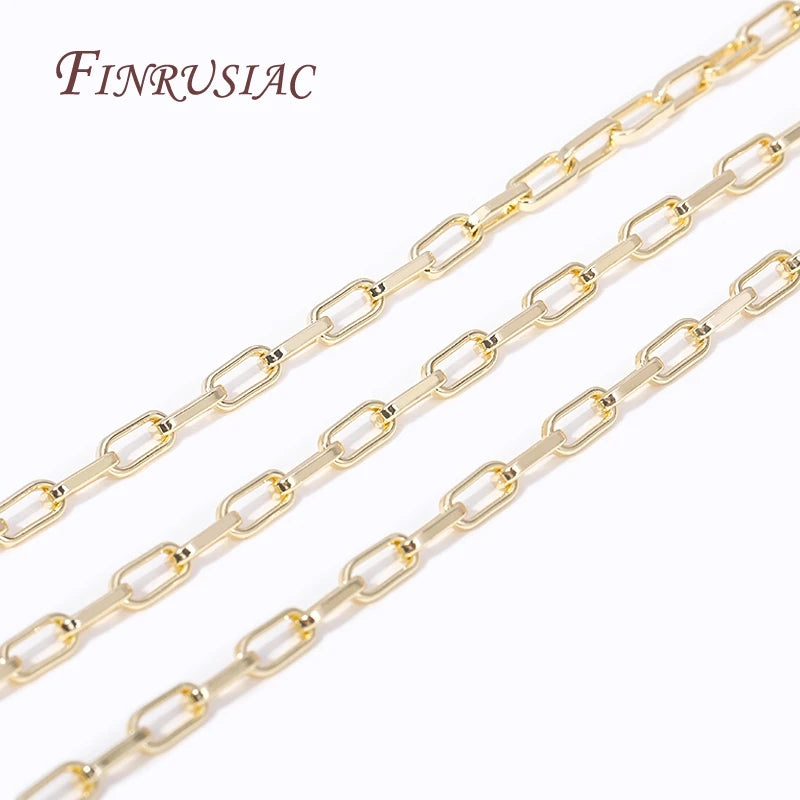 14K Plated Metal Chain Roll for DIY Necklace Cable Chain