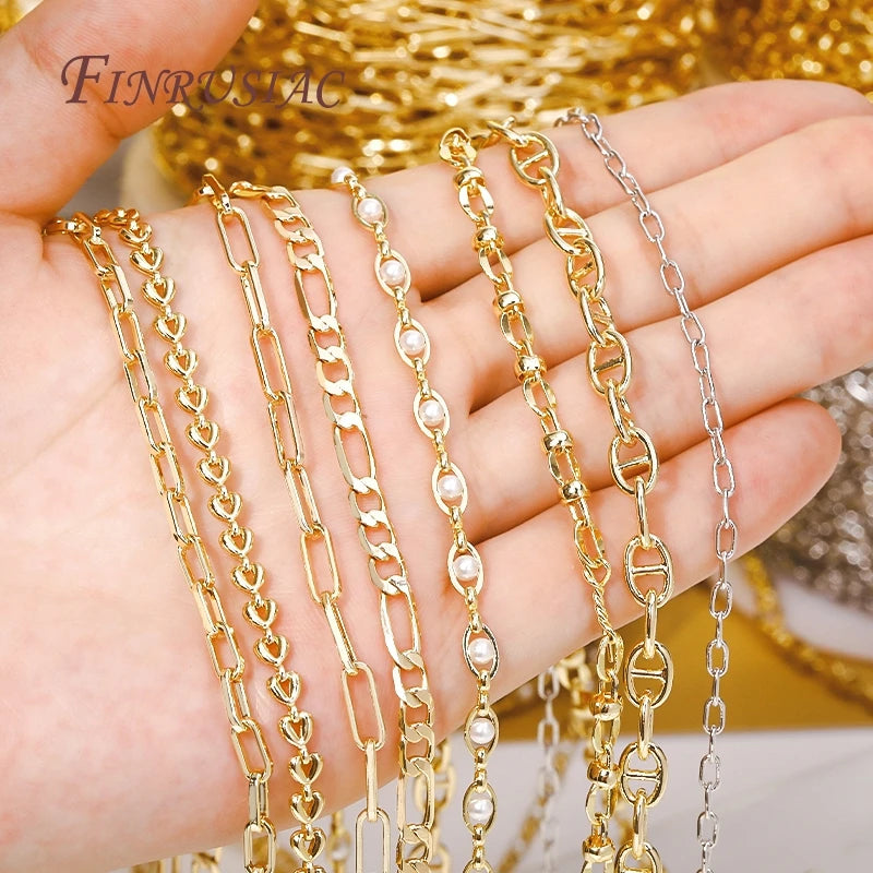 14K Plated Metal Chain Roll for DIY Necklace Cable Chain