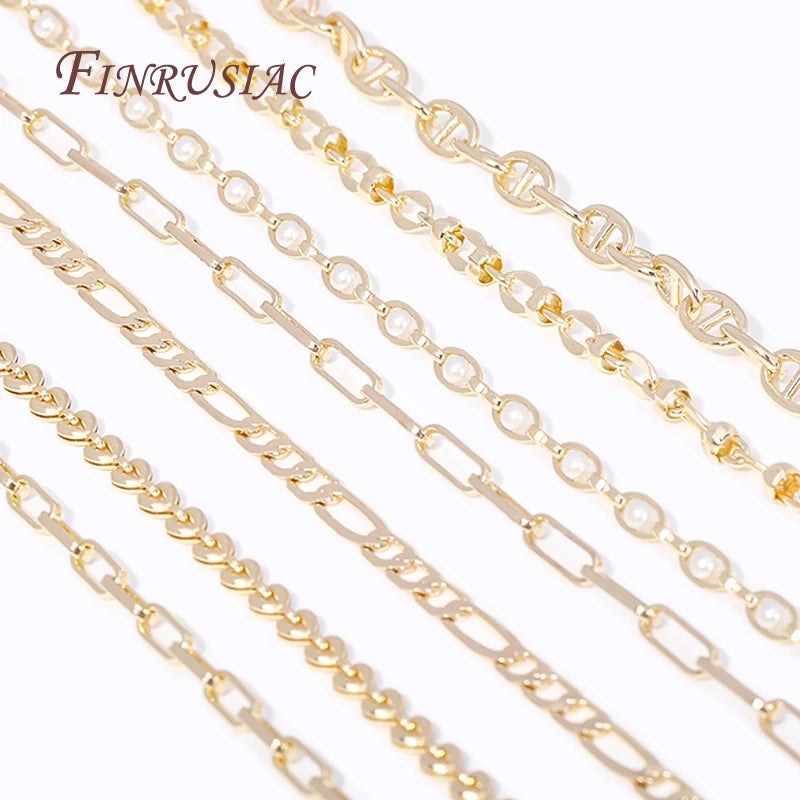14K Plated Metal Chain Roll for DIY Necklace Cable Chain