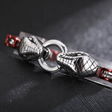 Multicolor 6mm Stainless Steel Polished Bracelet Men's Double Snake