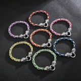 Multicolor 6mm Stainless Steel Polished Bracelet Men's Double Snake