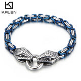 Multicolor 6mm Stainless Steel Polished Bracelet Men's Double Snake