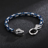 Multicolor 6mm Stainless Steel Polished Bracelet Men's Double Snake