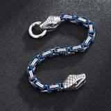 Multicolor 6mm Stainless Steel Polished Bracelet Men's Double Snake