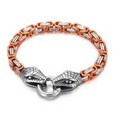 Multicolor 6mm Stainless Steel Polished Bracelet Men's Double Snake