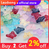 Multicolor AB Czech Glass Beads Lampwork Spacer Butterfly Beads