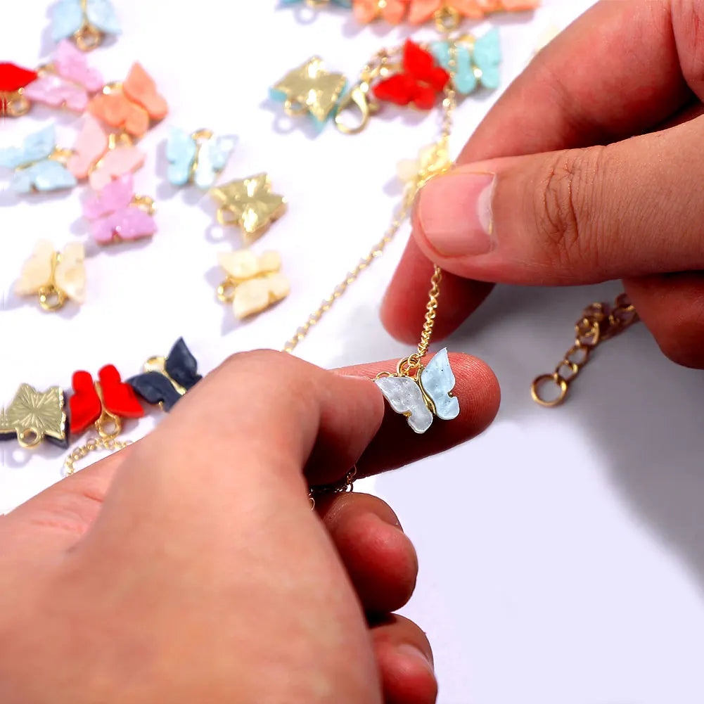 Acrylic Butterfly Jewelry Set DIY Earrings Necklaces Bracelets