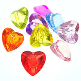 155pcs Acrylic Crystal Love Heart Necklace Pendants Multicolor Charms