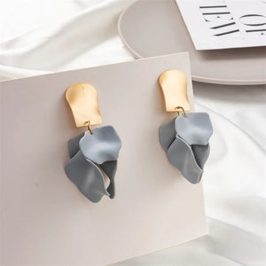 Multicolor Acrylic Spray Paint Flower Drop Earrings