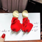Multicolor Acrylic Spray Paint Flower Drop Earrings