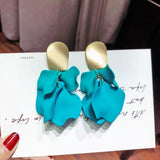 Multicolor Acrylic Spray Paint Flower Drop Earrings