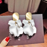 Multicolor Acrylic Spray Paint Flower Drop Earrings