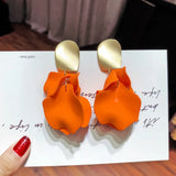 Multicolor Acrylic Spray Paint Flower Drop Earrings
