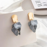 Multicolor Acrylic Spray Paint Flower Drop Earrings