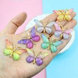 60pcs Multicolor Butterfly Resin Cabochons for DIY Jewelry Findings