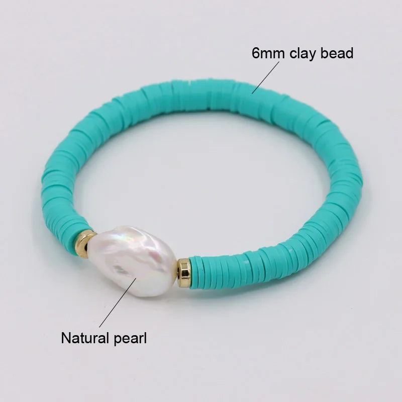 Multicolor Clay Beaded Boho Bracelet for Women