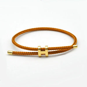 Multicolor Double Layer H Letter Bracelet