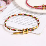 Multicolor Cord Double Layer Bracelet Adjustable Charm Bracelet