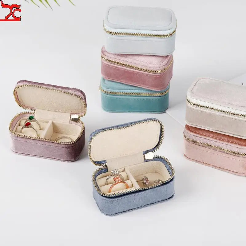 Creative Multicolor Velvet Ring Box Wedding Earrings Storage