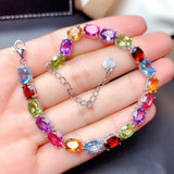 Multicolor Crystal Zircon Diamonds Gemstones Bracelet for Women