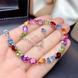 Multicolor Crystal Zircon Diamonds Gemstones Bracelet for Women