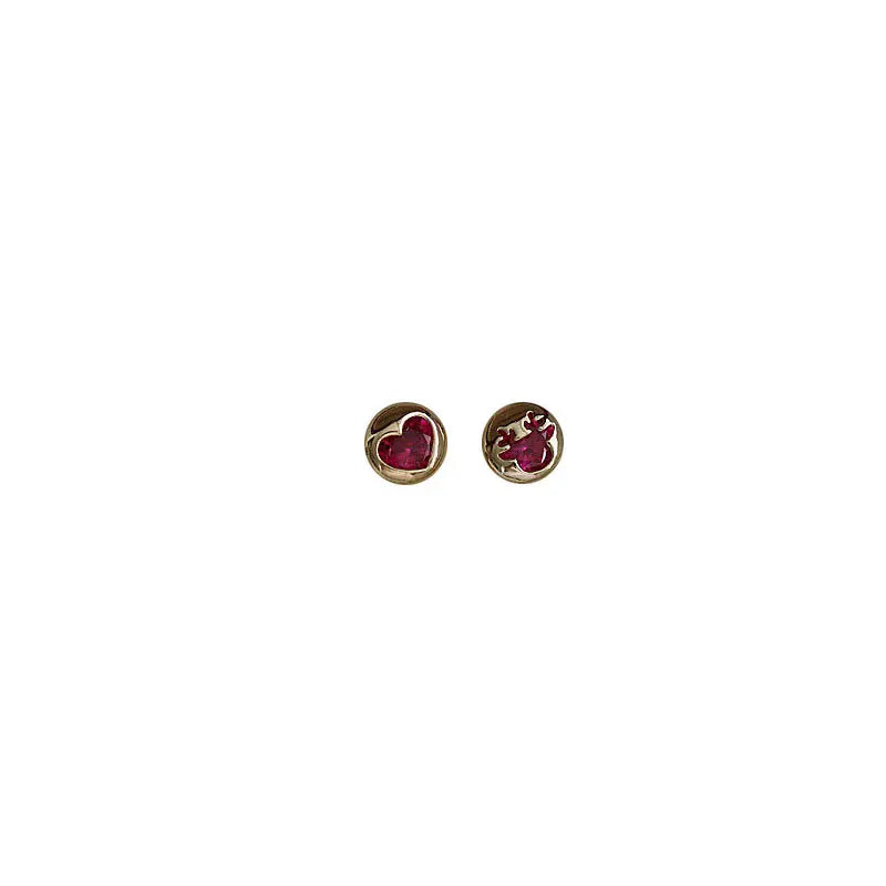 Multicolor CZ Christmas Tree Antlers 925 Silver Earrings