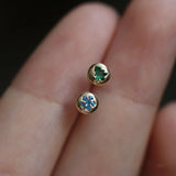 Multicolor CZ Christmas Tree Antlers 925 Silver Earrings