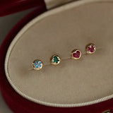Multicolor CZ Christmas Tree Antlers 925 Silver Earrings
