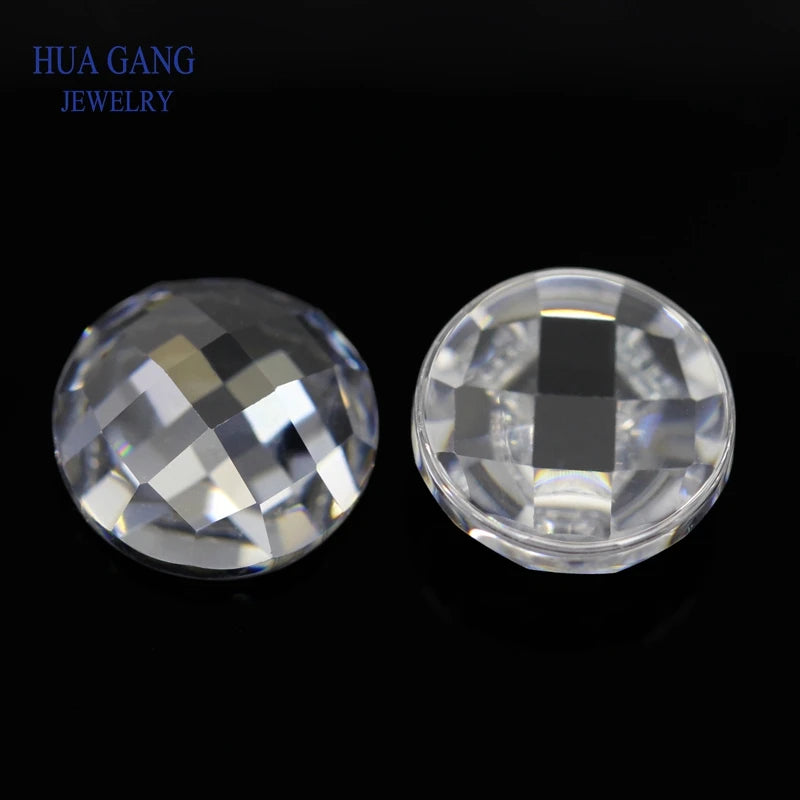 Multicolor CZ Stone Round Flat Bottom Cut Loose Gems 5mm 8mm