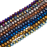 Multi Electroplate Glass Beads 6x5mm Rondelle Spacer Strands