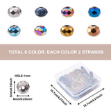 Multi Electroplate Glass Beads 6x5mm Rondelle Spacer Strands