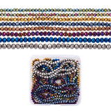 Multi Electroplate Glass Beads 6x5mm Rondelle Spacer Strands