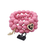 Multicolor Acrylic Strand Beaded Bracelet for Women