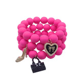 Multicolor Acrylic Strand Beaded Bracelet for Women
