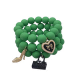 Multicolor Acrylic Strand Beaded Bracelet for Women