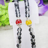Multicolor 3Rows Glass Beads Crystal Bracelet Bangles Hand Chain 6mm